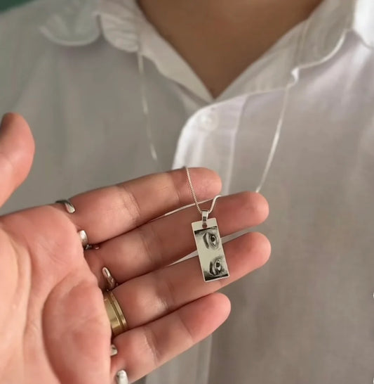 Eye Print Pendnet| Personalised eye/ smile Pendant| Full face |Couple Face Pendant | NAME JEWELRY