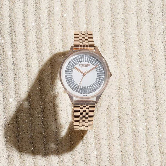 Sonata Poze Quartz Analog White Dial Metal Strap Watch For Women