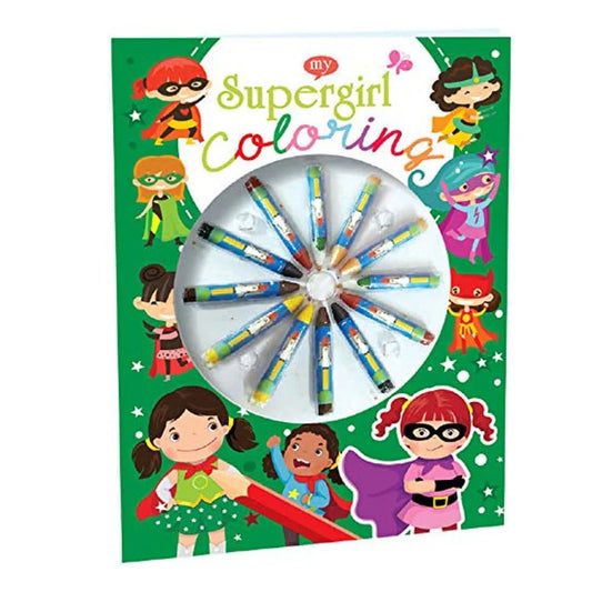 Colouring with Crayons: Colouring Book with 12 Attractive Crayon Colours