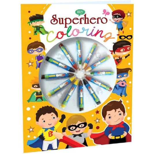 Colouring with Crayons: Colouring Book with 12 Attractive Crayon Colours