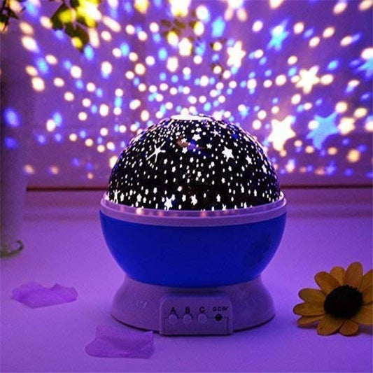 Star Master Rotating 360 Degree Star Projector Night Light Lamp, Blue, with USB Cable