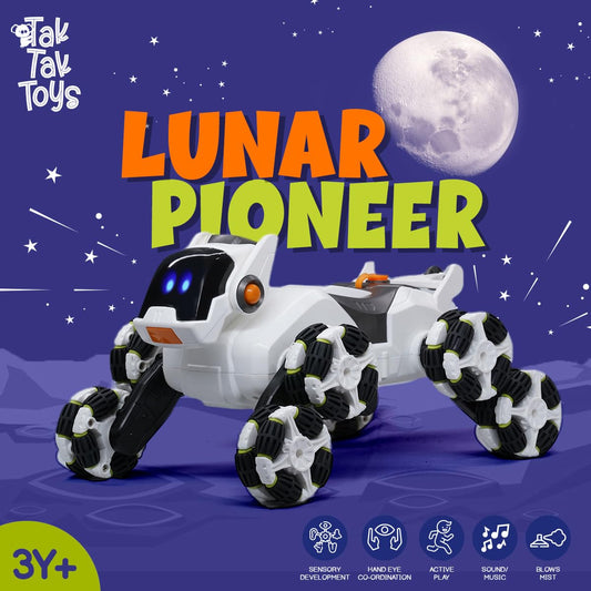 Lunar Pioneer | 8-Wheel Stunt RC Dog Toy for Kids | Remote Control Trick Toy for Hand-Eye Coordination, Brain Stimulation | Boys & Girls Age 5+