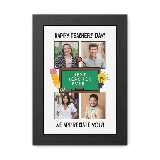 Custom Black Photo Frame for Teacher’s Day – Personalized Multi-Photo Gift for Teachers (A5 Size)