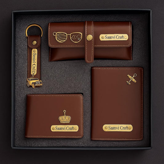 Name Leather Unisex Customized Passport Holder and Men's Wallet with Key Chain, Gifts, Personalized Gifts, Personalized Accessories, Multicolor