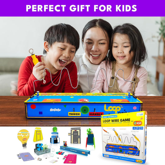 Loop Wire Game with Electro Play | 15+ DIY STEM Projects for Kids 8-9-10-11-12-13-14 Years Old | Science & Electronics Kit | Buzz Wire Game | Birthday Gift for Boys & Girls | Made in India