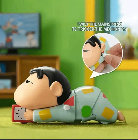 Action Figure Anime, Shin- Chan Anime, Sleeping Poseable Doll - Car Dashboard & Desk Decoration, Funny Collectible Toy for Fans and Adults (Safe for Ages 6+)