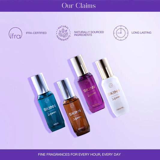 Skinn 24Seven Gift Pack EDP - 20 ml x 4, Perfume for men & women