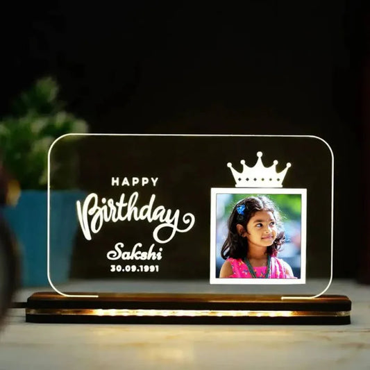HAPPY BIRTHDAY ACRYLIC LED LAMP | TABLE PHOTO FRAME | ACRYLIC