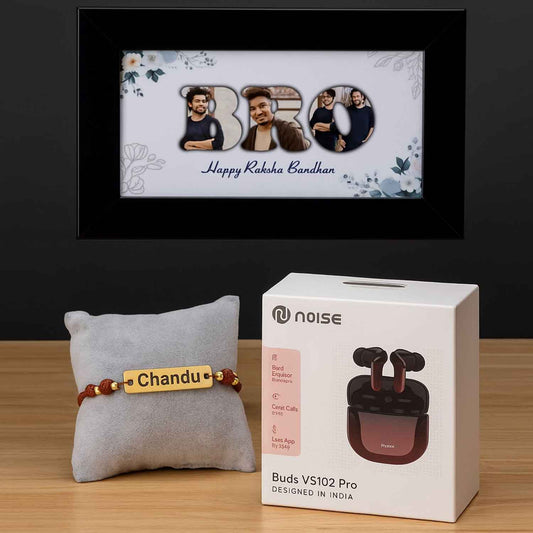 RAKSHA BANDHAN GIFT COMBO FOR BROTHER | FRAME+EARBUDS NOISE+RAKHI