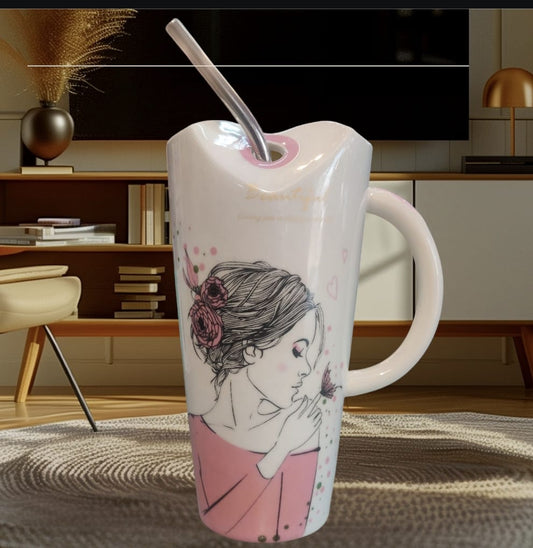 Girl design cute mug | stylish tumbler | ceramic mug