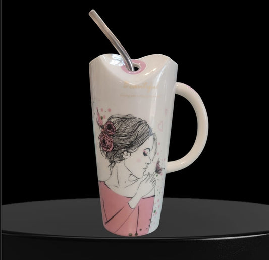 Girl design cute mug | stylish tumbler | ceramic mug