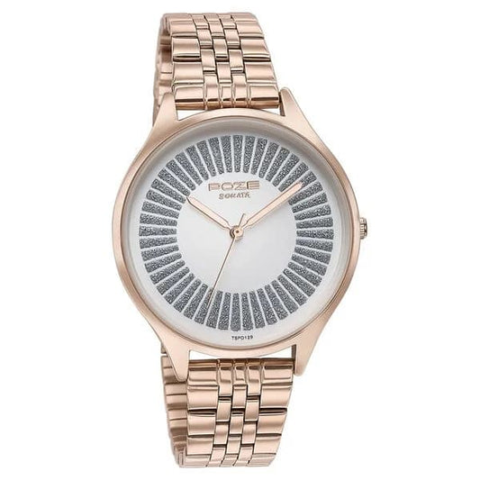 Sonata Poze Quartz Analog White Dial Metal Strap Watch For Women
