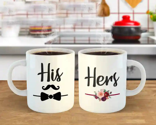 HIS HER COUPLE MUGS CUTE | MUGS COUPLE | WEDDING BEST GIFT | ANNIVERSARY GIFT