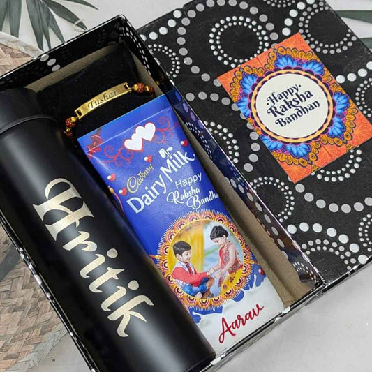 raksha bandhan combo bottle with chocolate